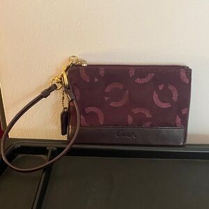 Coach Plum and Maroon Wristlet
